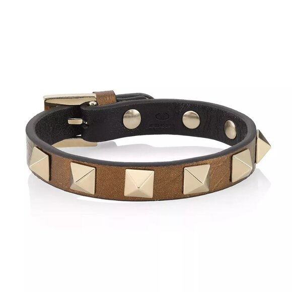NIB Authentic Valentino Garavani Rockstud Leather Bracelet - Picture 1 of 11